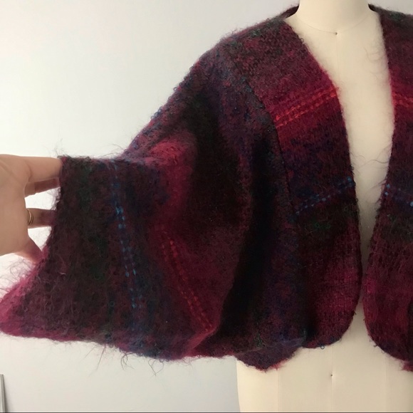 Vintage Handmade Cropped Bat Wing Sweater Jacket - Picture 3 of 9